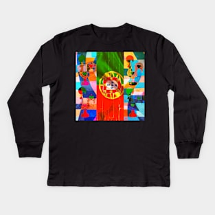 Galo de Barcelos, folk art Kids Long Sleeve T-Shirt